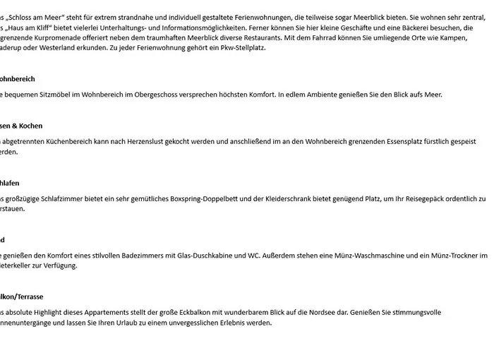 Schloss Am - Duenenstr 25, App 8